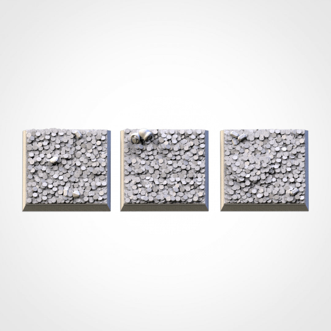 Treasure Square Bases | 20mm | 25mm | 40mm | Txarli Factory | Magnetizable Scenic Textured Square