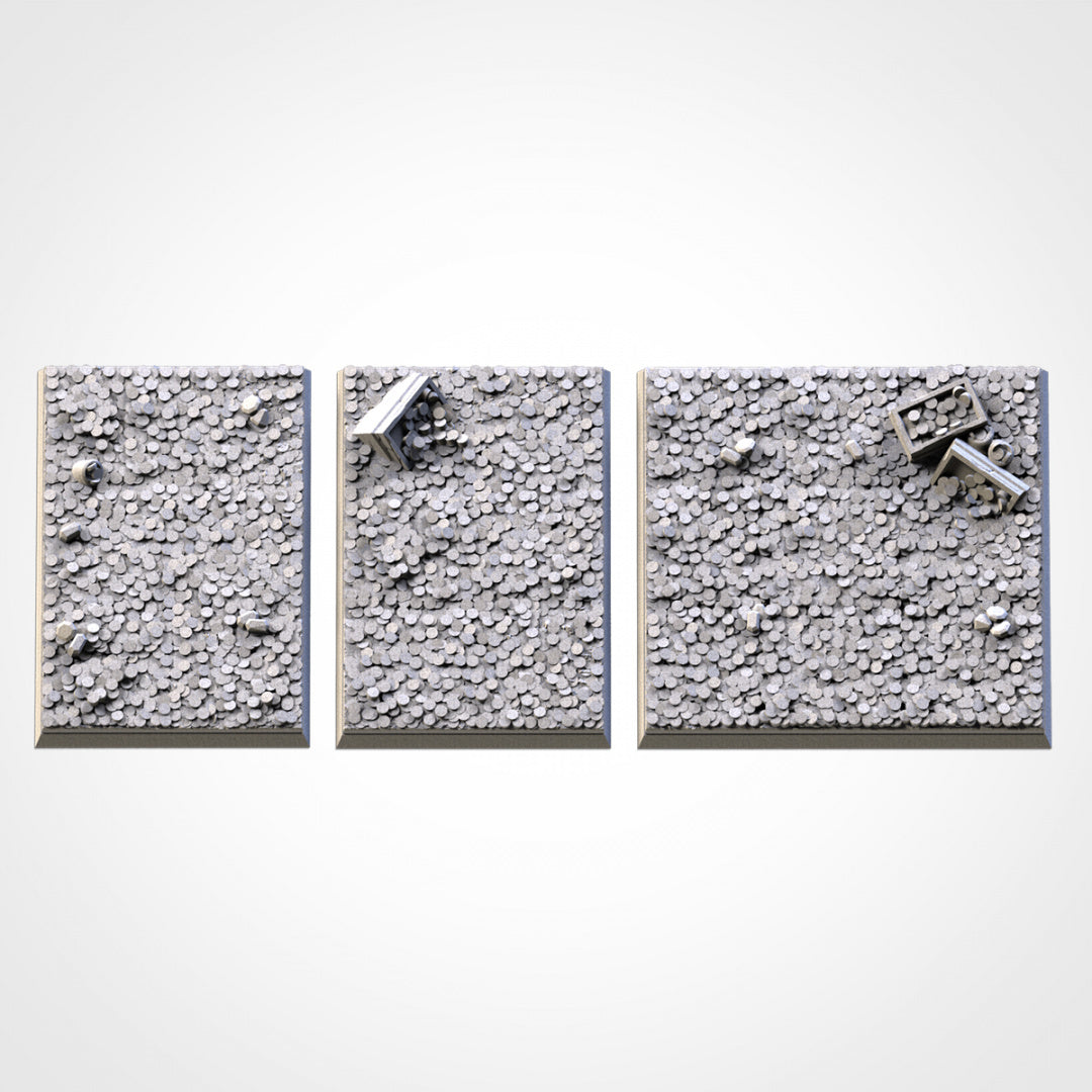 Treasure Square Bases | 20mm | 25mm | 40mm | Txarli Factory | Magnetizable Scenic Textured Square