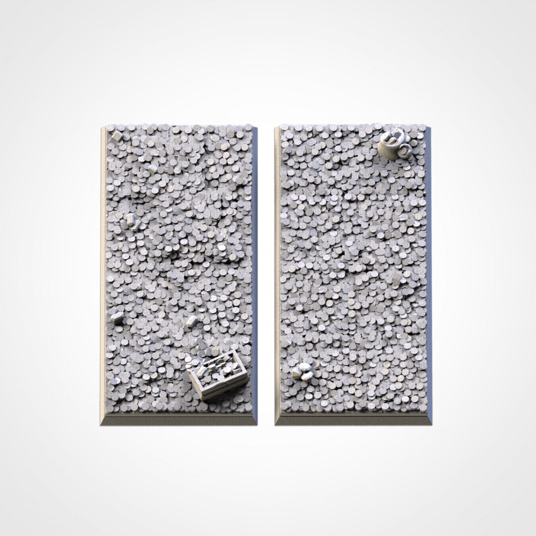 Treasure Square Bases | 20mm | 25mm | 40mm | Txarli Factory | Magnetizable Scenic Textured Square