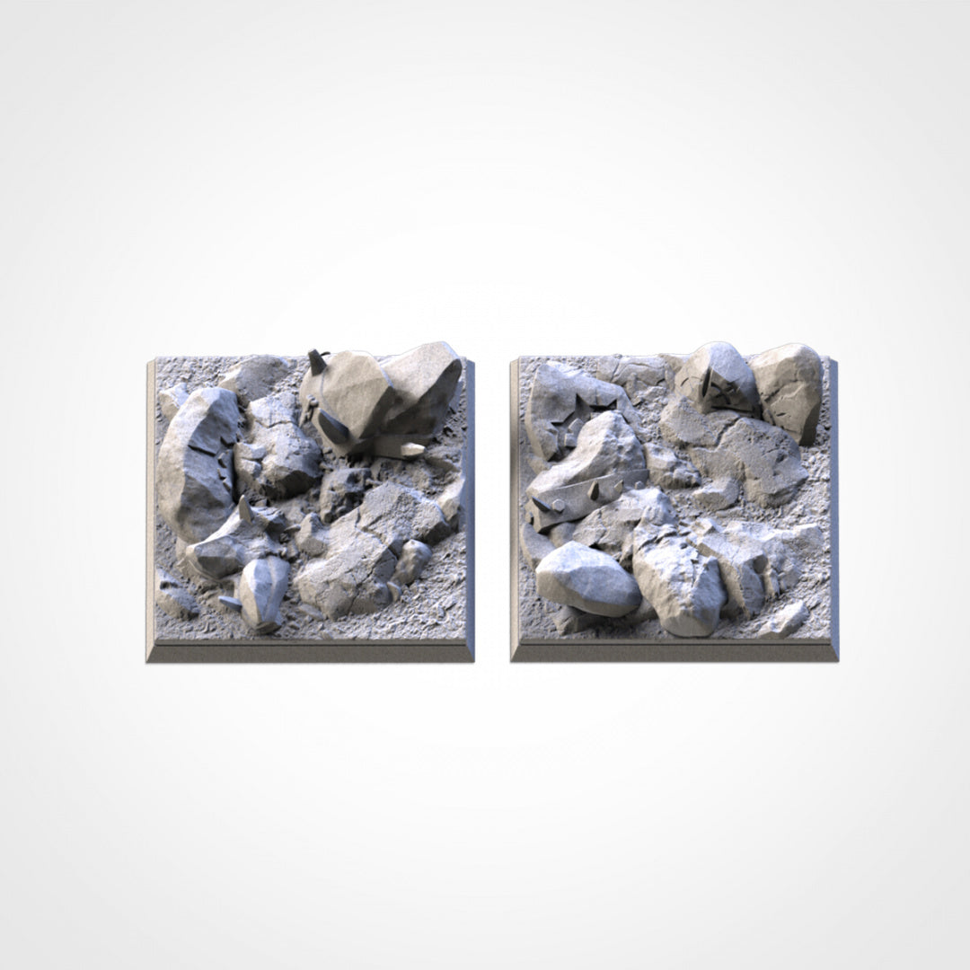 Bases cuadradas Chaos Hell | 20 mm | 25 mm | 40 mm | Txarli Factory | Bases cuadradas texturizadas escénicas magnetizables