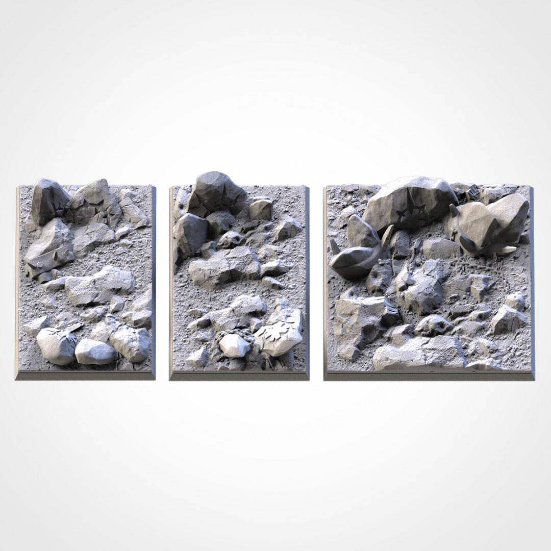 Bases cuadradas Chaos Hell | 20 mm | 25 mm | 40 mm | Txarli Factory | Bases cuadradas texturizadas escénicas magnetizables