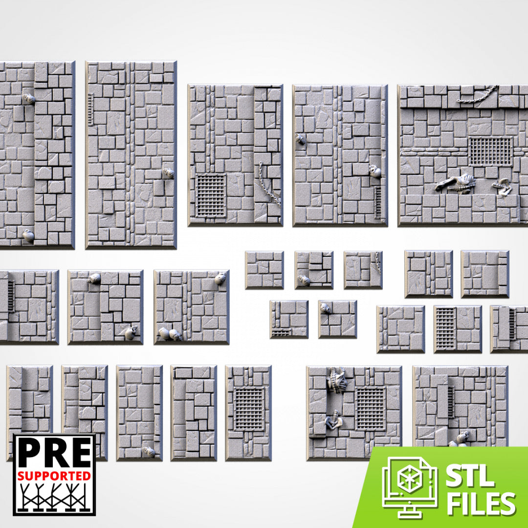 Bases cuadradas para mazmorras | 20 mm | 25 mm | 40 mm | Txarli Factory | Bases cuadradas texturizadas escénicas magnetizables