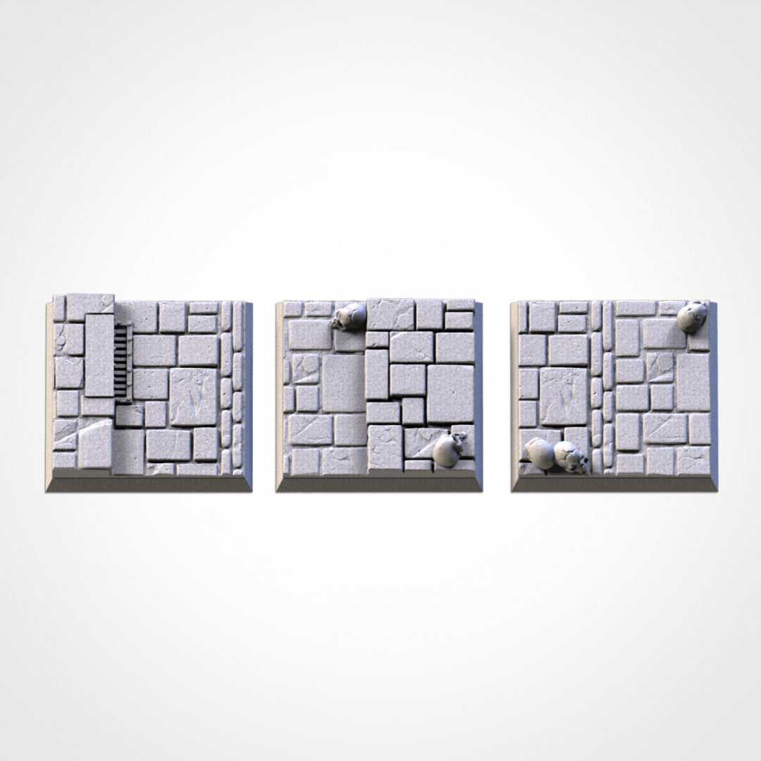 Dungeon Square Bases | 20mm | 25mm | 40mm | Txarli Factory | Magnetizable Scenic Textured Square