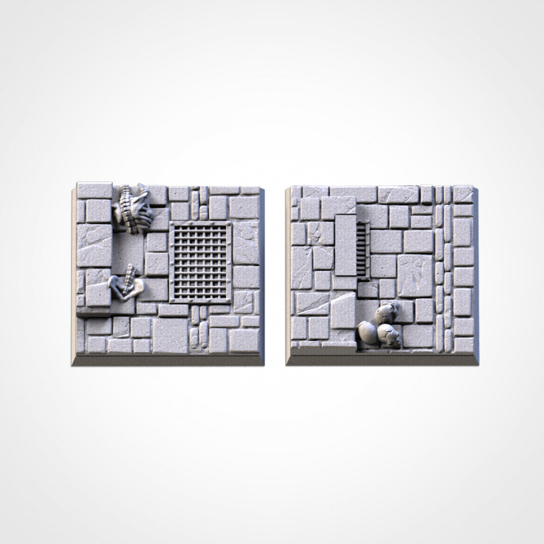 Dungeon Square Bases | 20mm | 25mm | 40mm | Txarli Factory | Magnetizable Scenic Textured Square