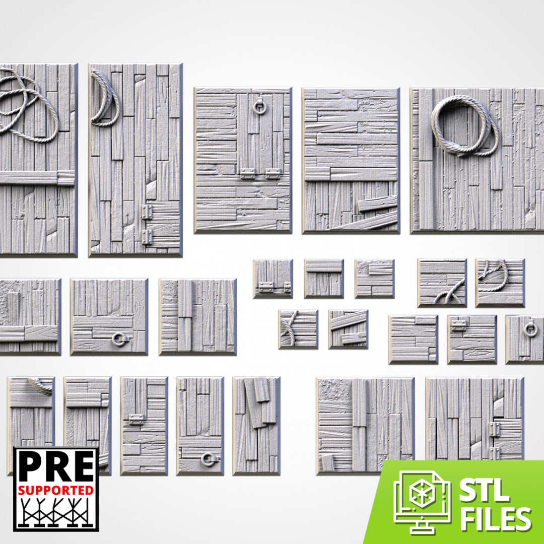 Bases cuadradas de madera | 20 mm | 25 mm | 40 mm | Txarli Factory | Bases cuadradas texturizadas escénicas magnetizables