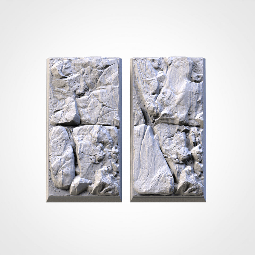 Stony Square Bases | 20mm | 25mm | 40mm | Txarli Factory | Magnetizable Scenic Textured Square