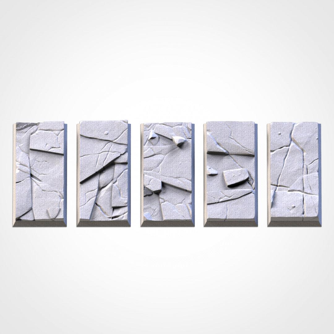 Frozen Square Bases | 20mm | 25mm | 40mm | Txarli Factory | Magnetizable Scenic Textured Square