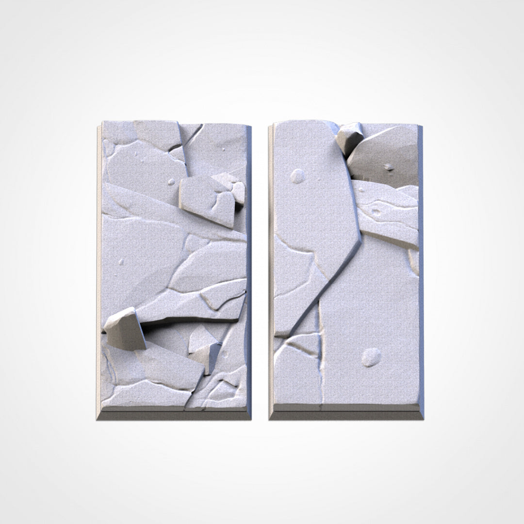 Frozen Square Bases | 20mm | 25mm | 40mm | Txarli Factory | Magnetizable Scenic Textured Square