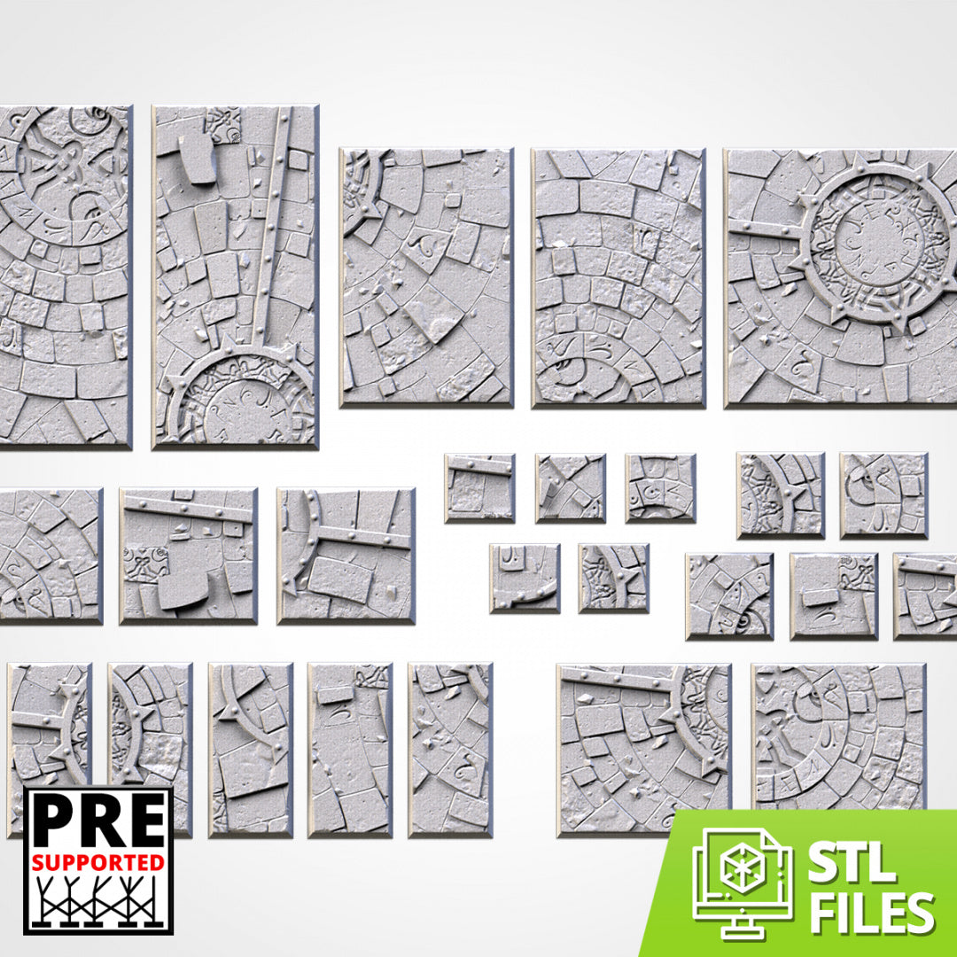 Bases cuadradas para templos sagrados | 20 mm | 25 mm | 40 mm | Fábrica Txarli | Bases cuadradas texturizadas escénicas magnetizables