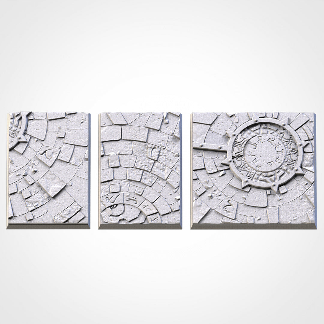 Sacred Temple Square Bases | 20mm | 25mm | 40mm | Txarli Factory | Magnetizable Scenic Textured Square
