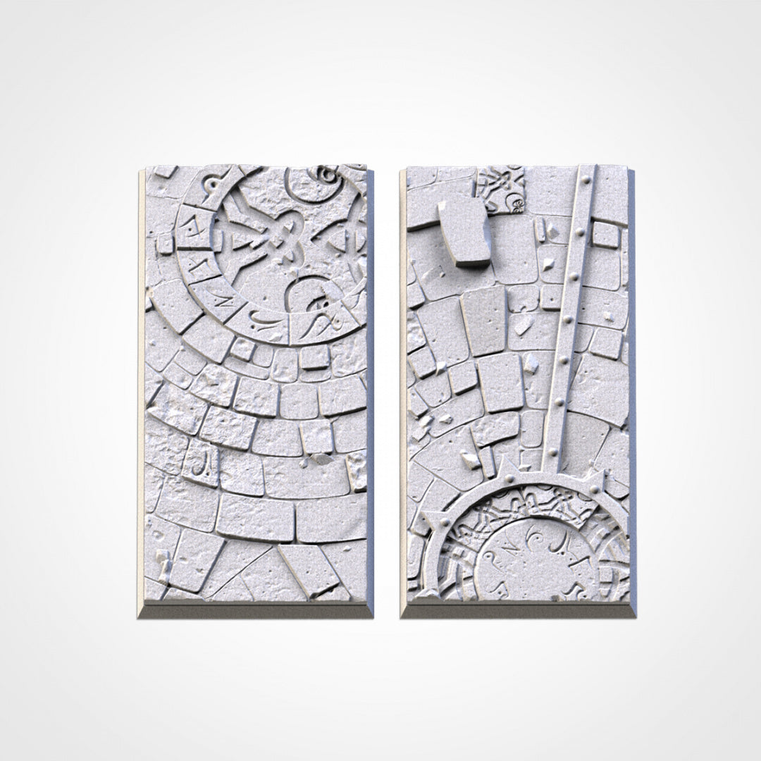 Sacred Temple Square Bases | 20mm | 25mm | 40mm | Txarli Factory | Magnetizable Scenic Textured Square
