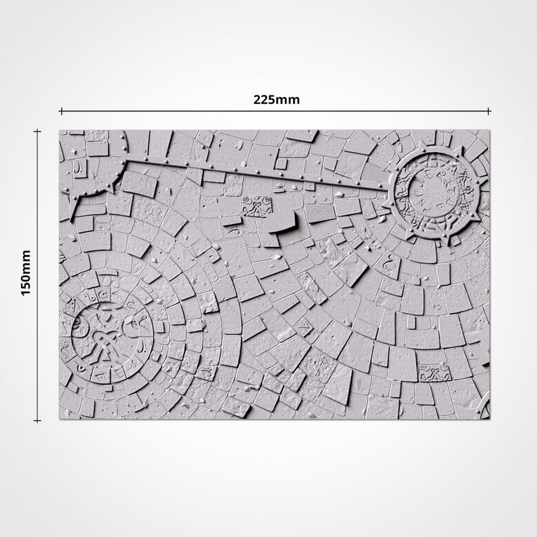 Sacred Temple Square Bases | 20mm | 25mm | 40mm | Txarli Factory | Magnetizable Scenic Textured Square