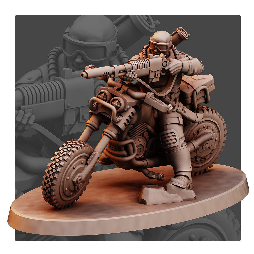 Guerreros motorizados de los Desert Hawks | Miniaturas de Red Pilgrim | 28 mm