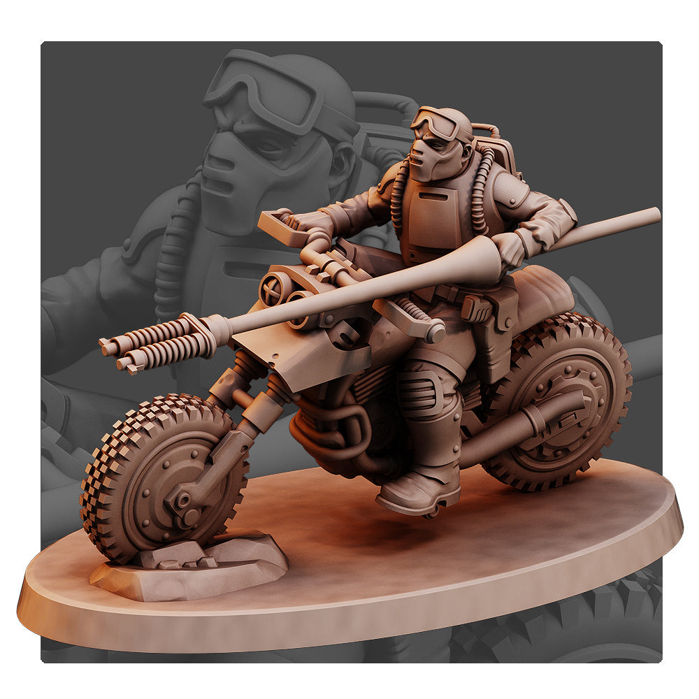 Guerreros motorizados de los Desert Hawks | Miniaturas de Red Pilgrim | 28 mm
