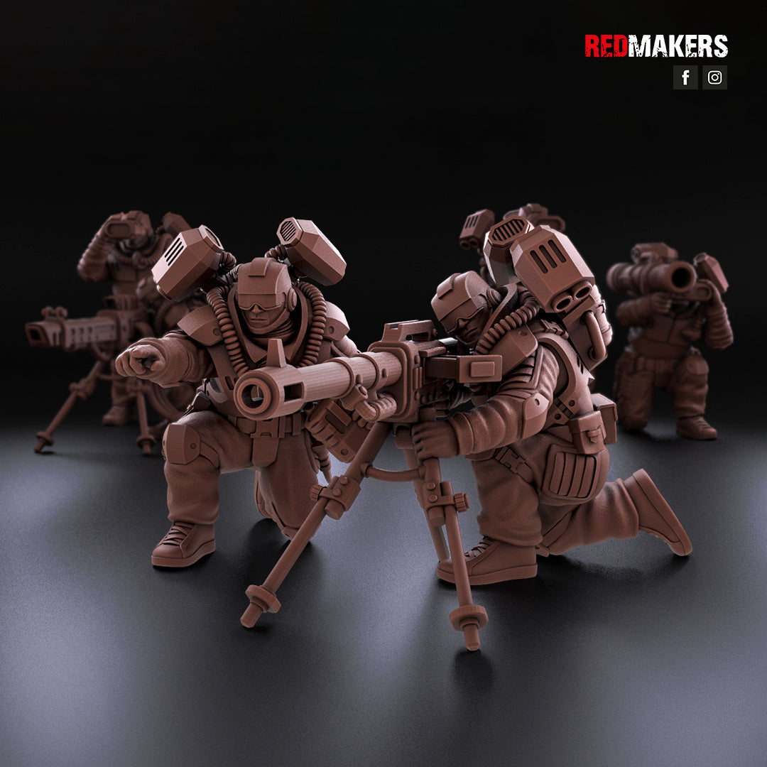 Airborne Drop Division - Heavy Weapons Gun Teams | Imperial Guard | Redmakers