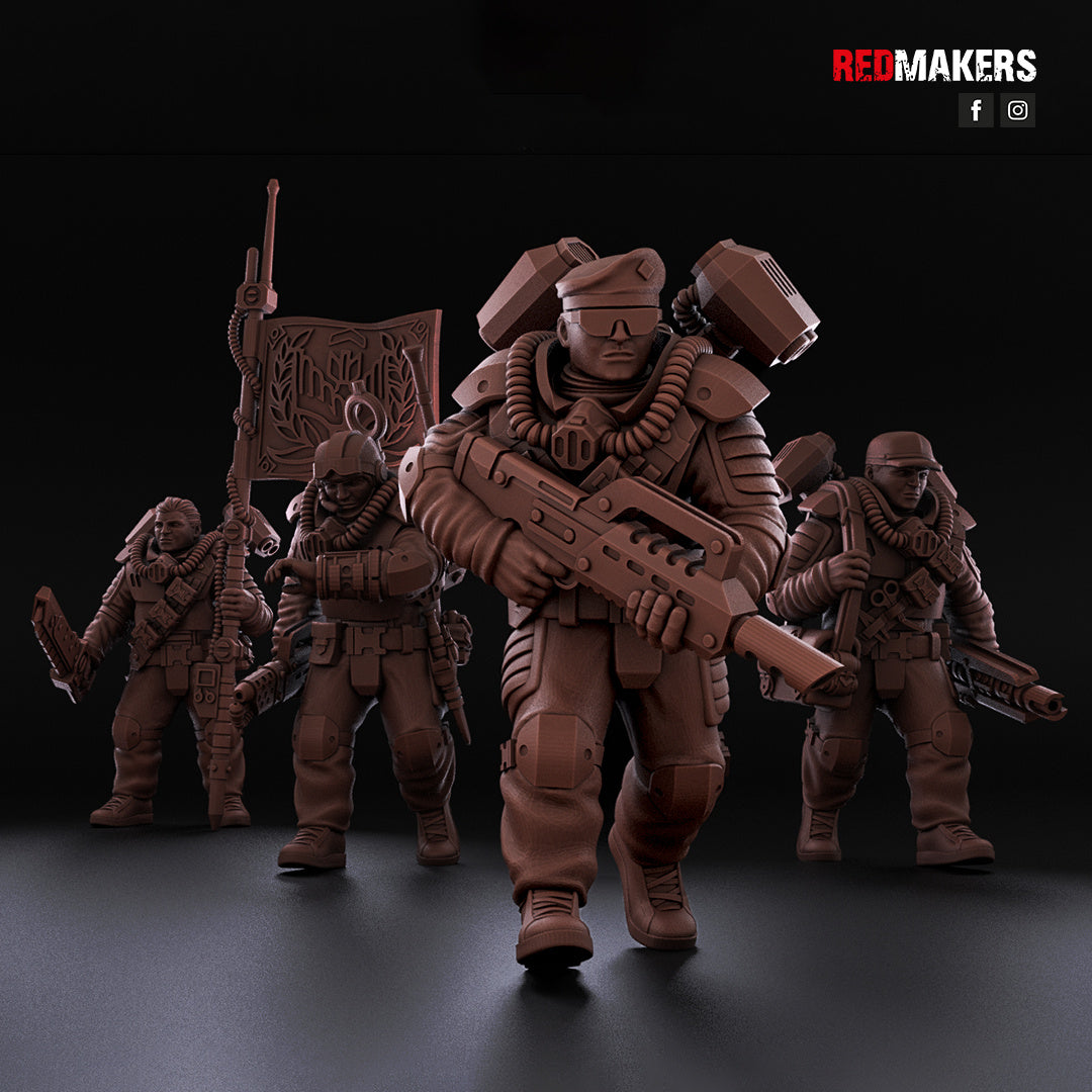 Airborne Drop Division - Command Squad | Imperial Guard | Redmakers