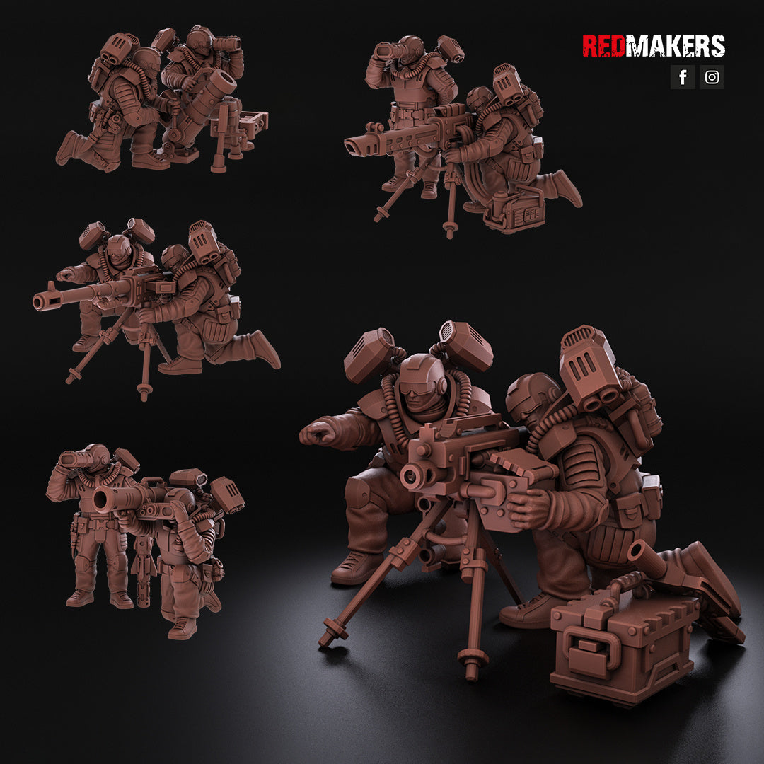 Airborne Drop Division - Heavy Weapons Gun Teams | Imperial Guard | Redmakers