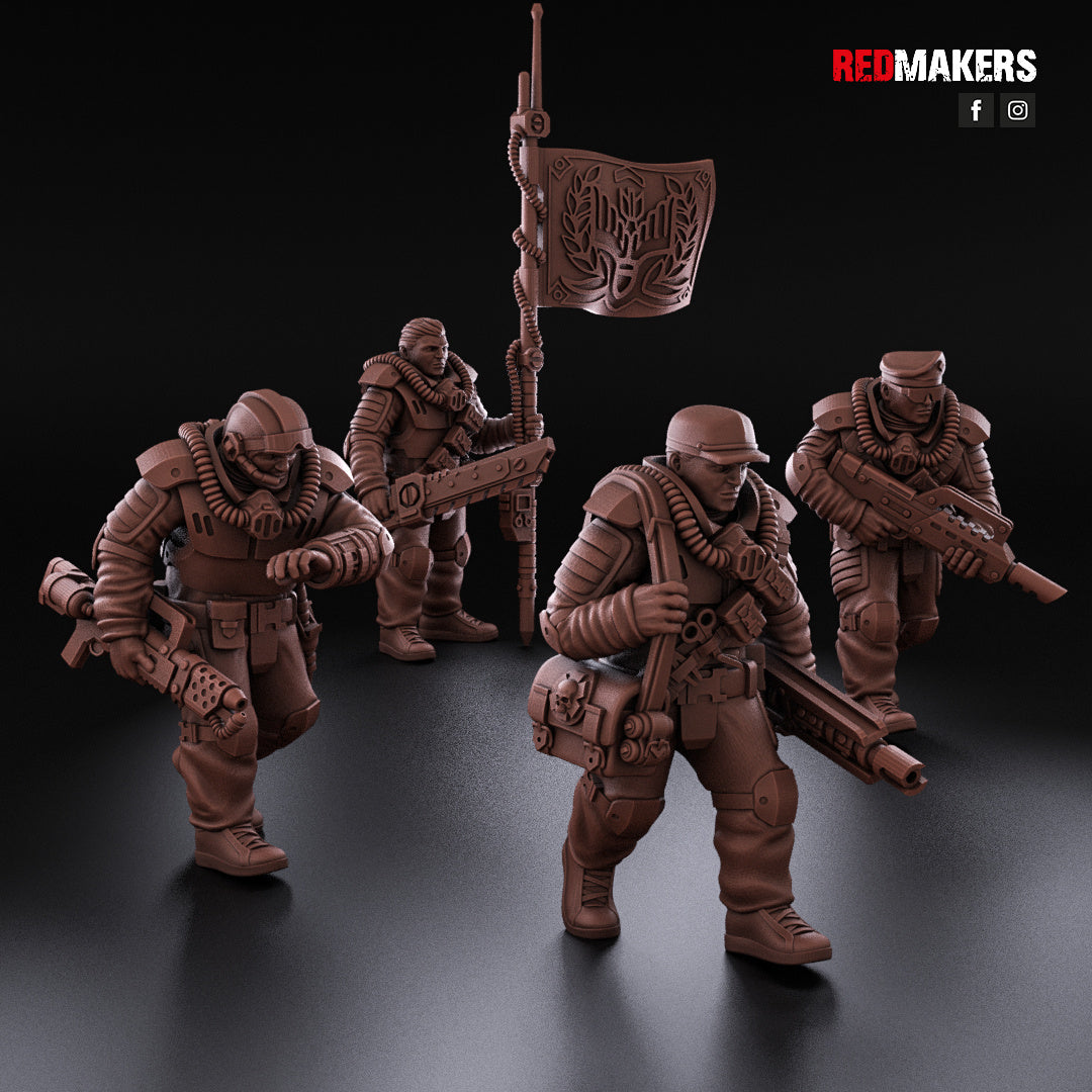 Airborne Drop Division - Command Squad | Imperial Guard | Redmakers