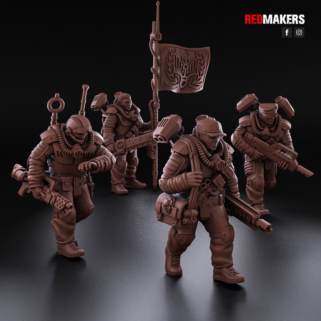 Airborne Drop Division - Command Squad | Imperial Guard | Redmakers