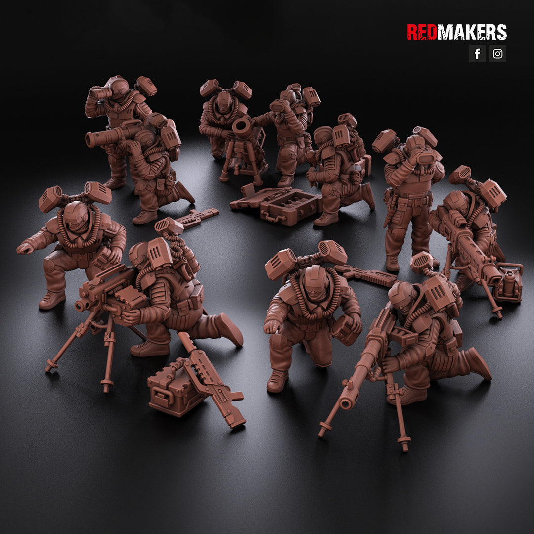 Airborne Drop Division - Heavy Weapons Gun Teams | Imperial Guard | Redmakers