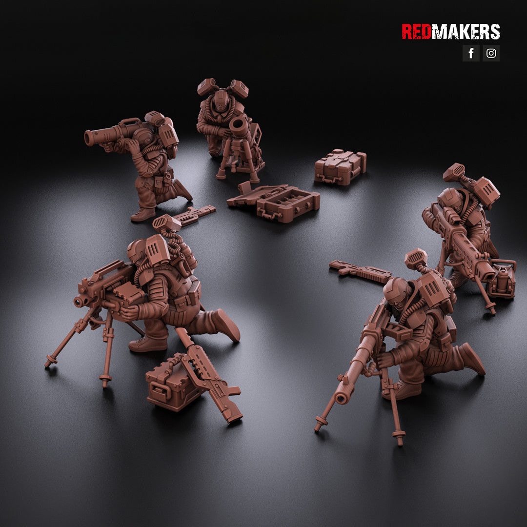 Airborne Drop Division - Heavy Weapons Gun Teams | Imperial Guard | Redmakers