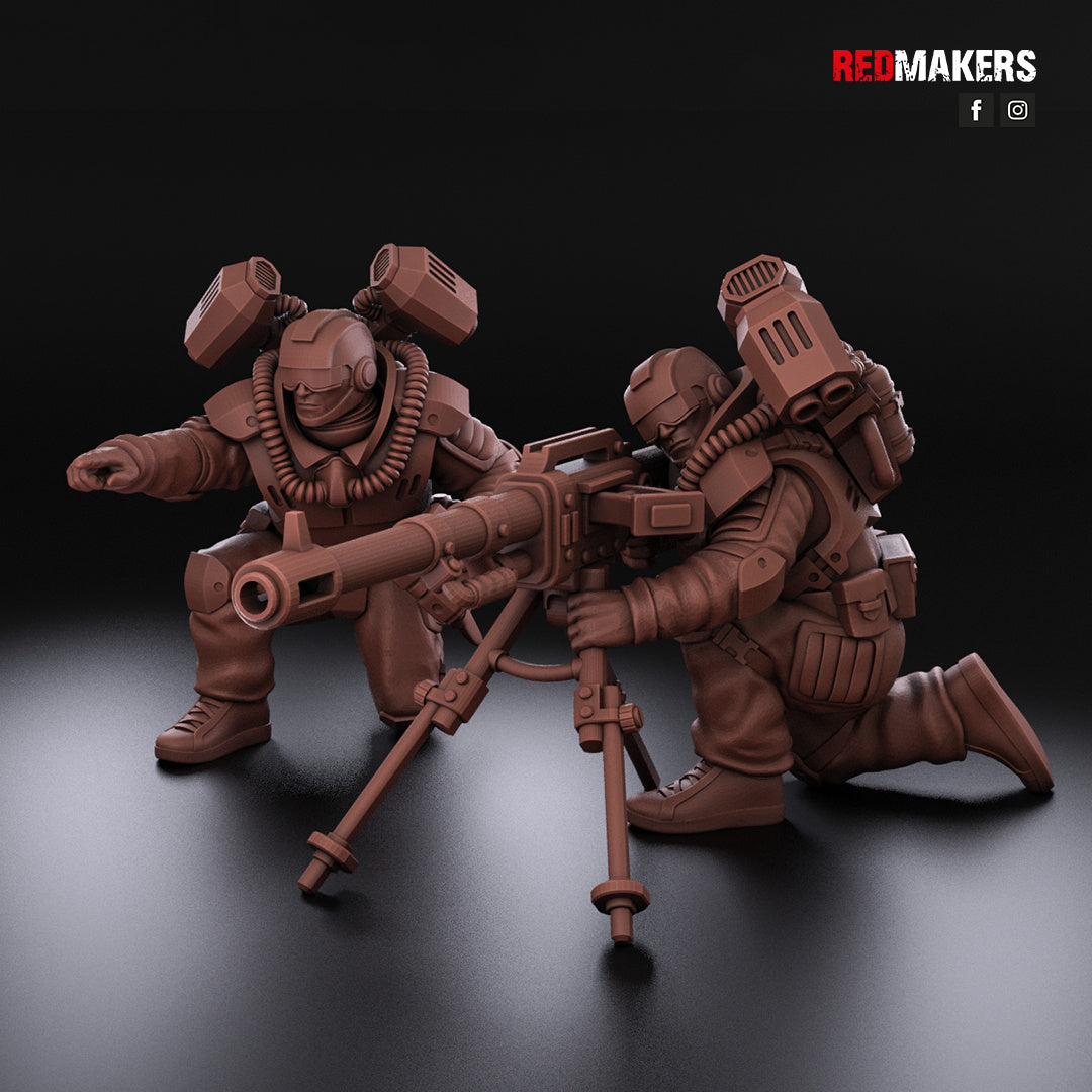 Airborne Drop Division - Heavy Weapons Gun Teams | Imperial Guard | Redmakers