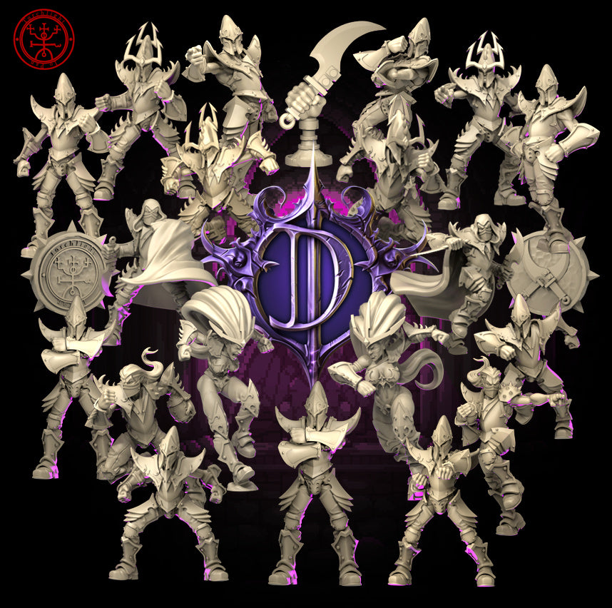 The Dark Daggers - Dark Elf Fantasy Football Team - 15 Players - Torchlight Miniatures