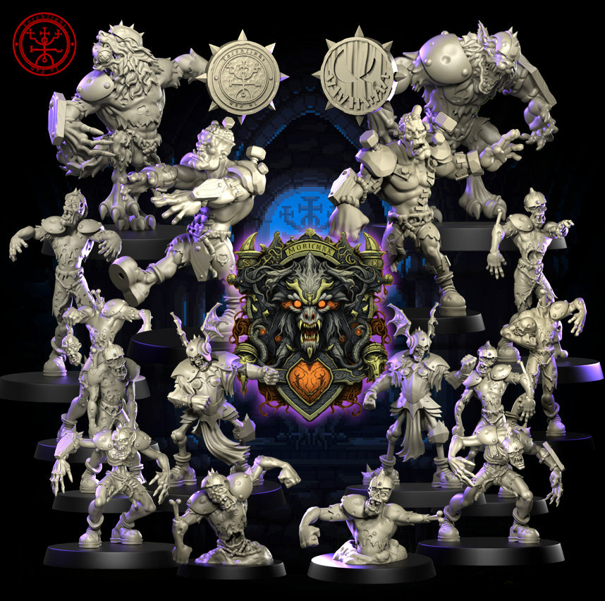 The Twilight Thrillers - Equipo de fútbol de fantasía no muerto - 18 jugadores - Miniaturas de antorchas