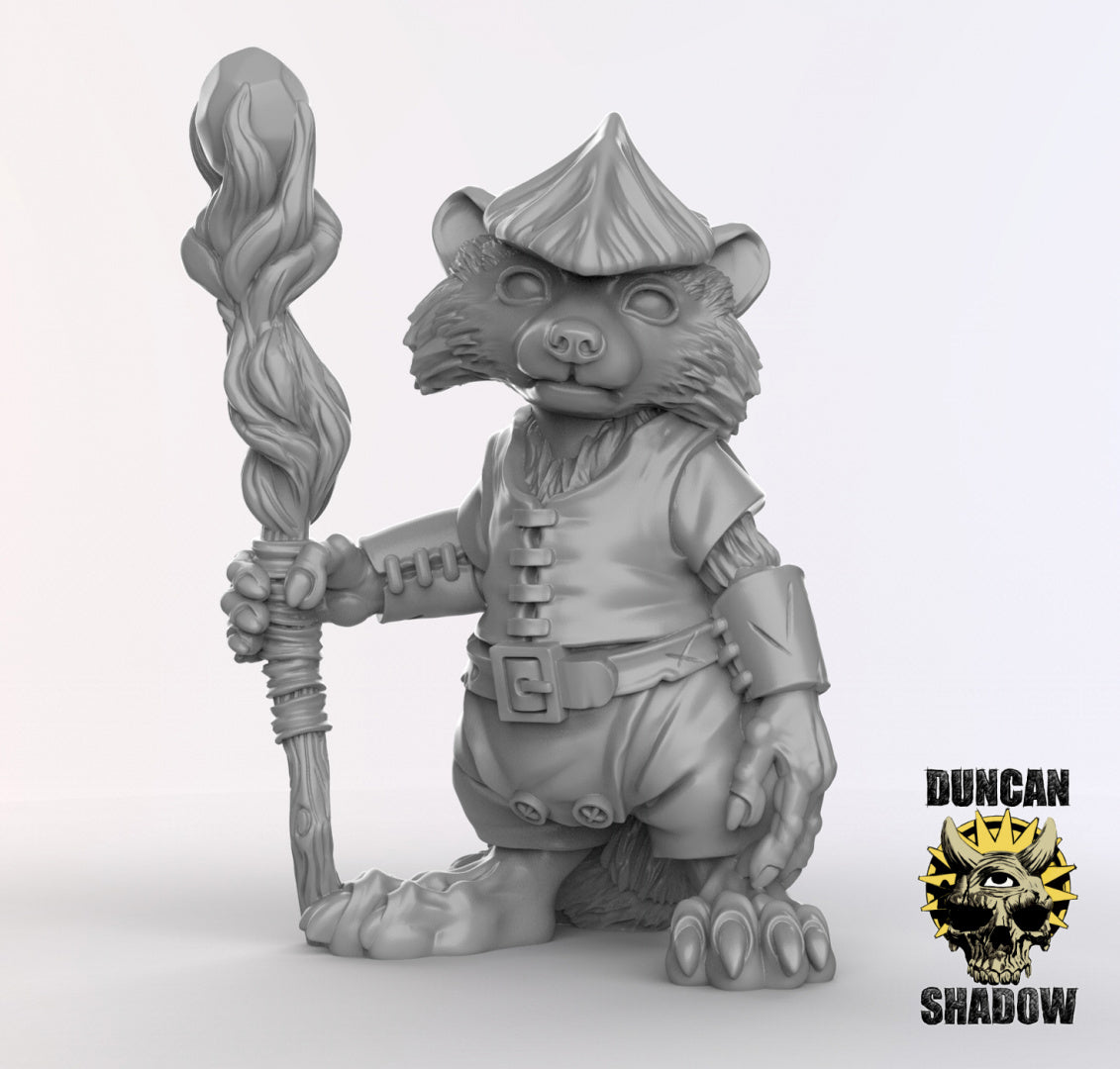 Raccoon Folk Druids | Duncan Shadow | Compatible with Dungeons & Dragons and Pathfinder