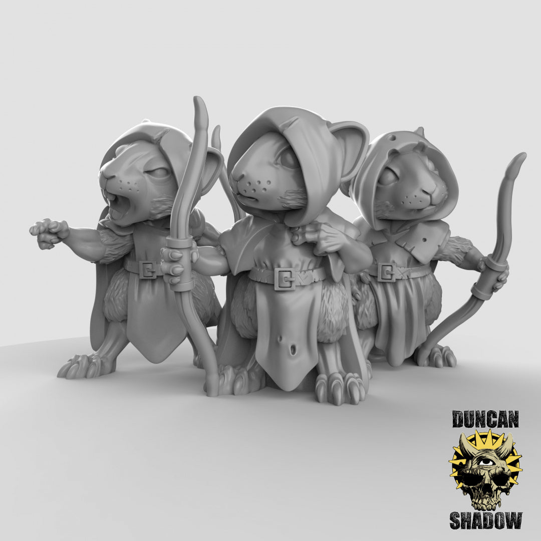Mousle Folk Rangers con arcos | Sombra de Duncan | Compatible con Dragones y Mazmorras y Pathfinder