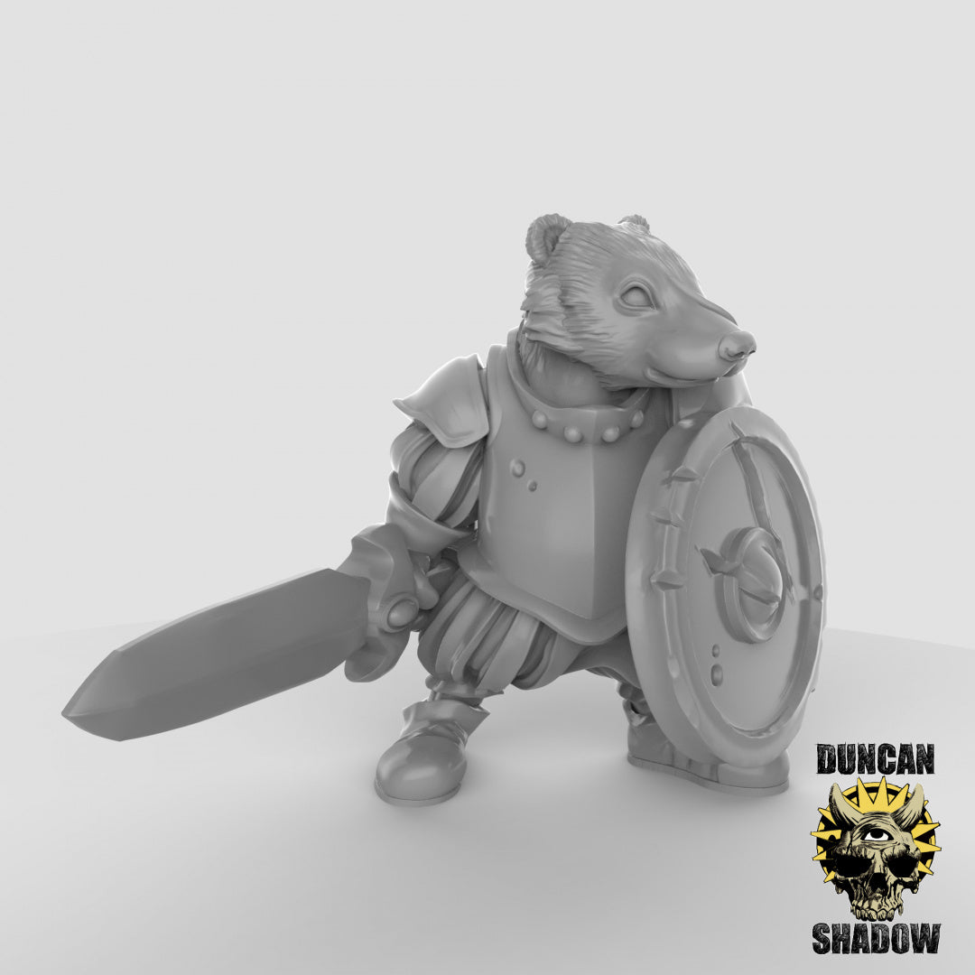 Badger Folk With Swords | Duncan Shadow | Compatible with Dungeons & Dragons and Pathfinder