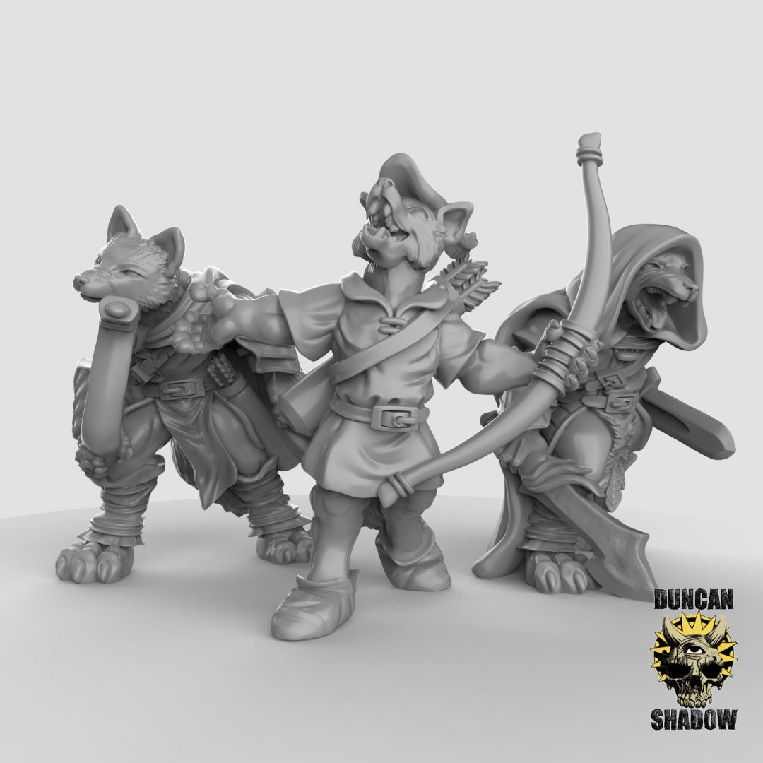 Kitsune Fox Folk Rangers | Sombra de Duncan | Compatible con Dragones y Mazmorras y Pathfinder