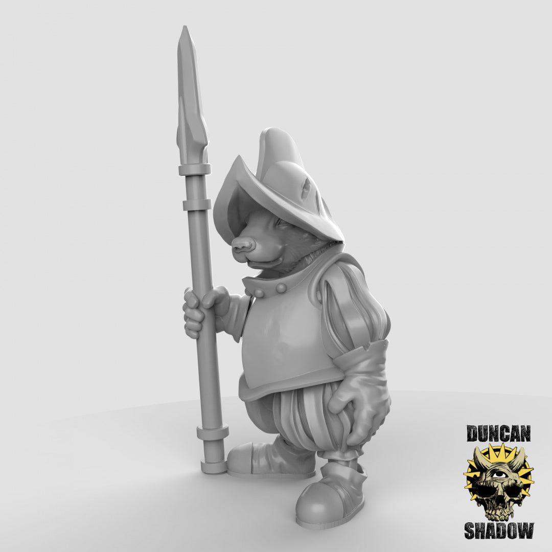 Badger Folk With Spears | Duncan Shadow | Compatible with Dungeons & Dragons and Pathfinder