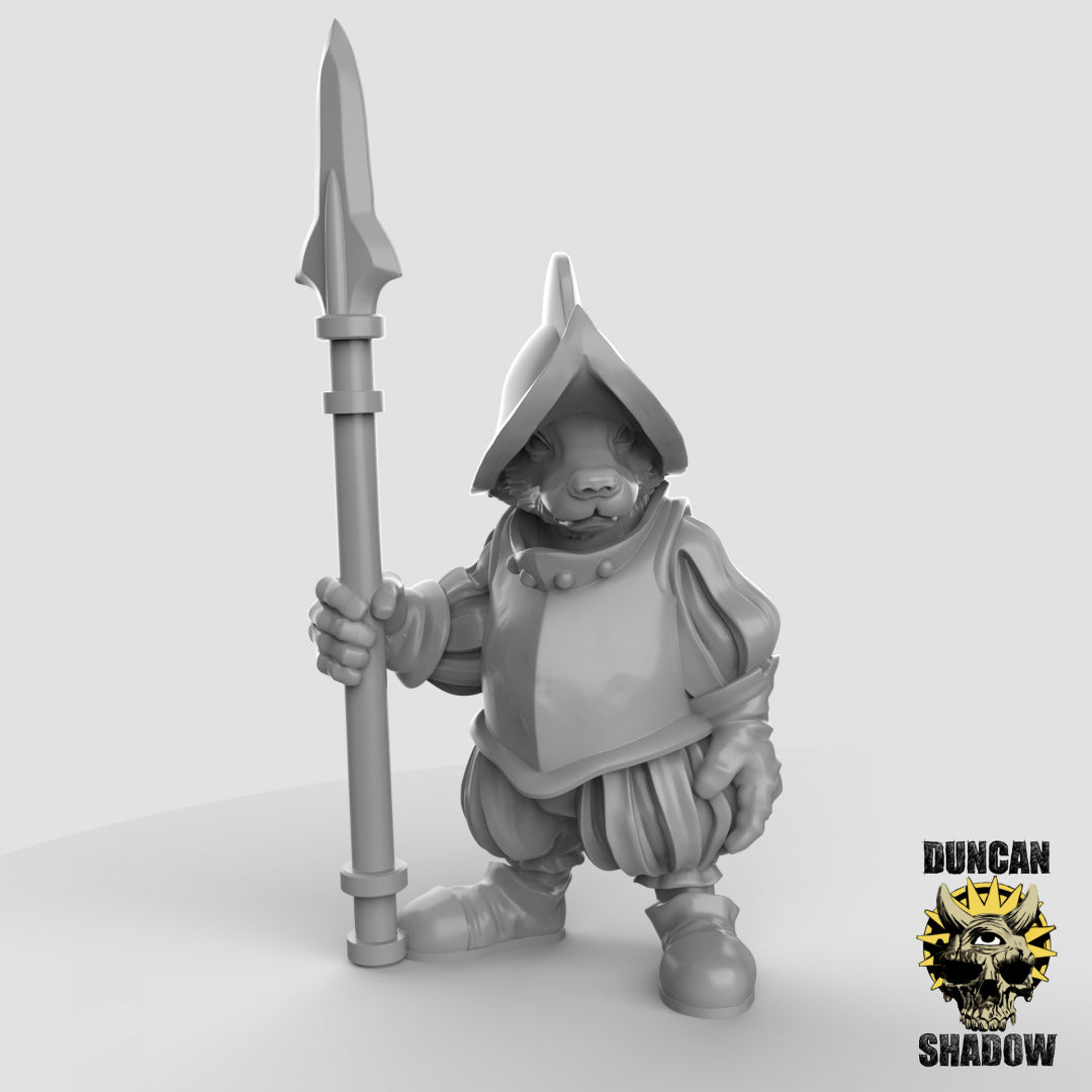 Badger Folk With Spears | Duncan Shadow | Compatible with Dungeons & Dragons and Pathfinder