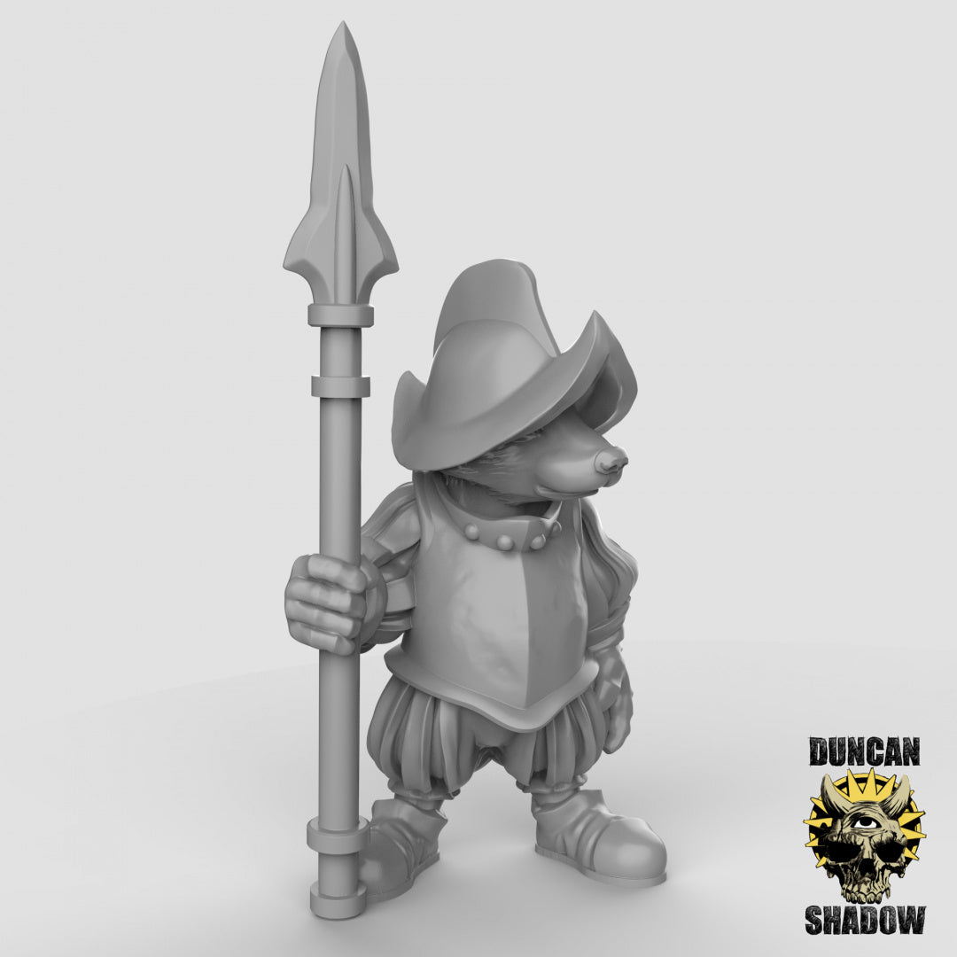 Badger Folk With Spears | Duncan Shadow | Compatible with Dungeons & Dragons and Pathfinder