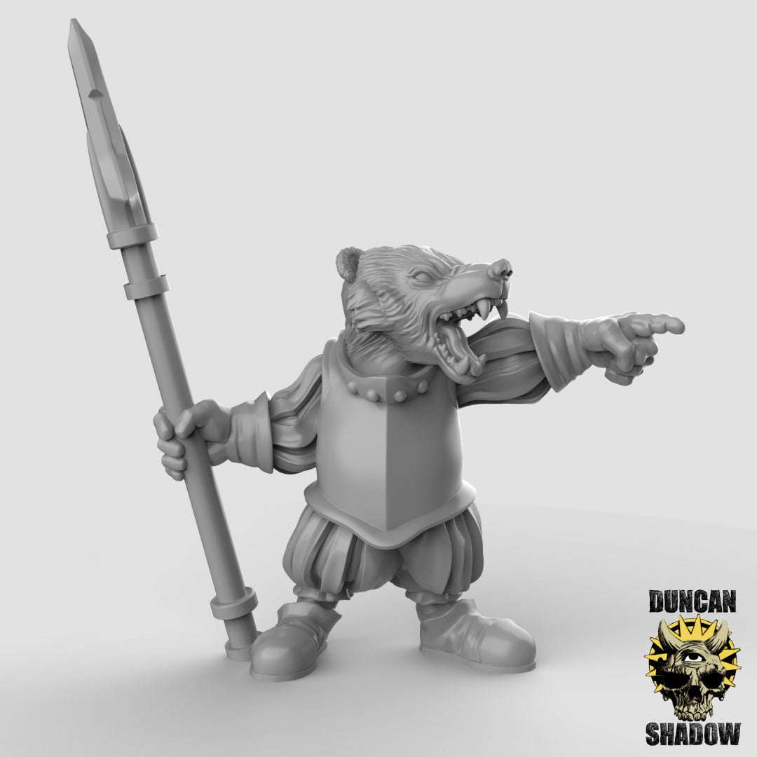 Badger Folk With Spears | Duncan Shadow | Compatible with Dungeons & Dragons and Pathfinder
