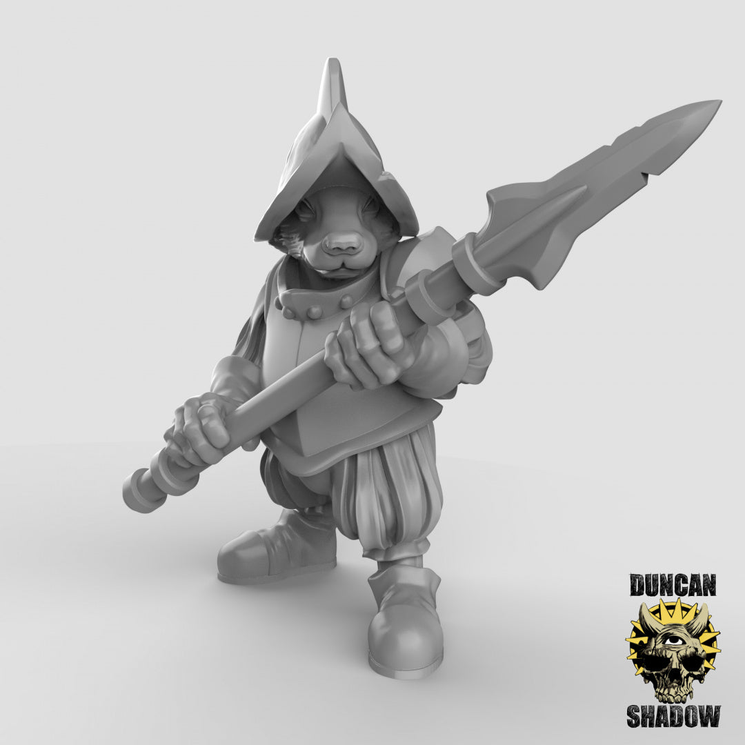 Badger Folk With Spears | Duncan Shadow | Compatible with Dungeons & Dragons and Pathfinder