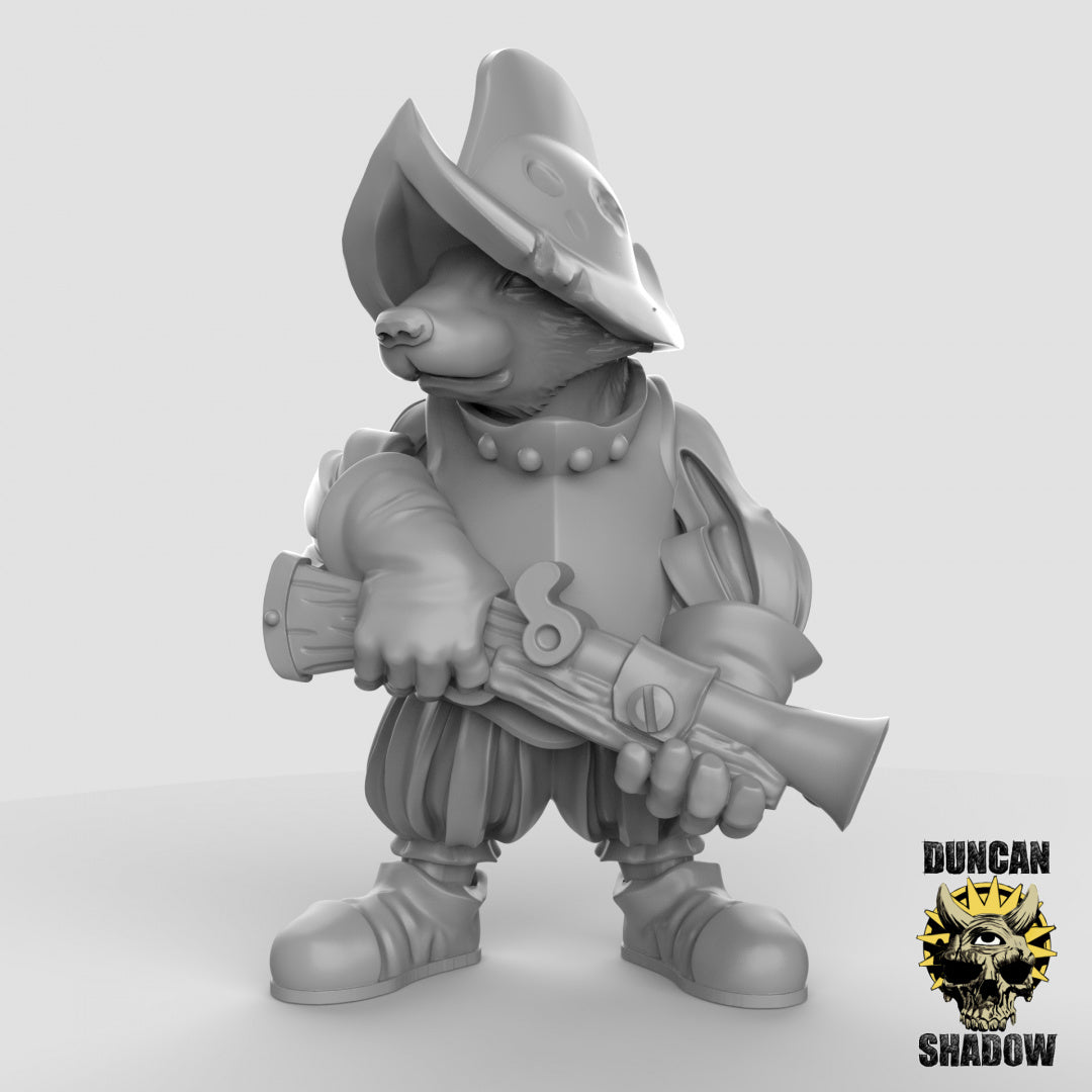 Badger Folk With Blunderbuss | Duncan Shadow | Compatible with Dungeons & Dragons and Pathfinder