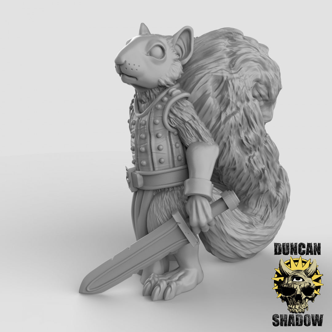 Scurryni Squirrel Folk Fighters | Duncan Shadow | Compatible with Dungeons & Dragons and Pathfinder