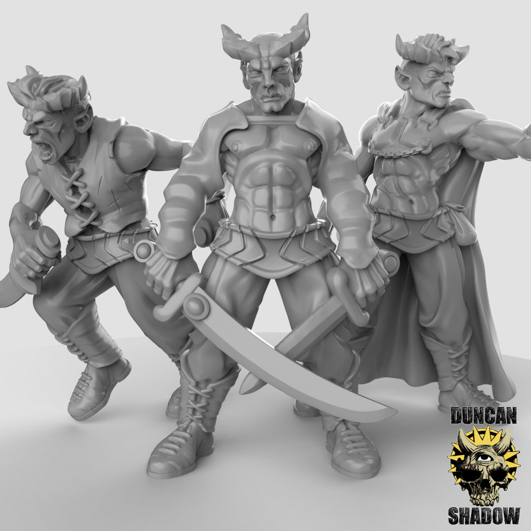 Pícaros masculinos Tiefling | Sombra de Duncan | Compatible con Dragones y Mazmorras y Pathfinder
