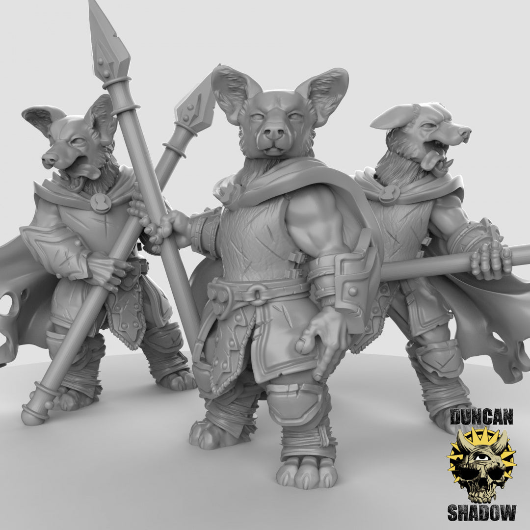 Luchadores Corgi con lanzas | Sombra de Duncan | Compatible con Dragones y Mazmorras y Pathfinder