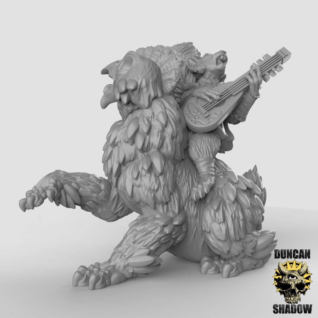 Scurryni Squirrel Folk Bard Riding Chicken Bear | Duncan Shadow | Kompatibel mit Dungeons & Dragons und Pathfinder