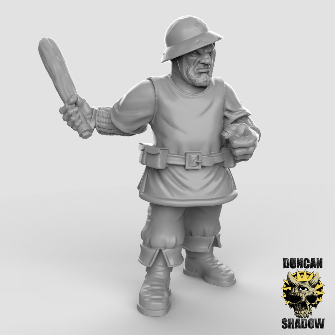 Menschlicher Stadtwächter mit Keulen | Duncan Shadow | Kompatibel mit Dungeons & Dragons und Pathfinder