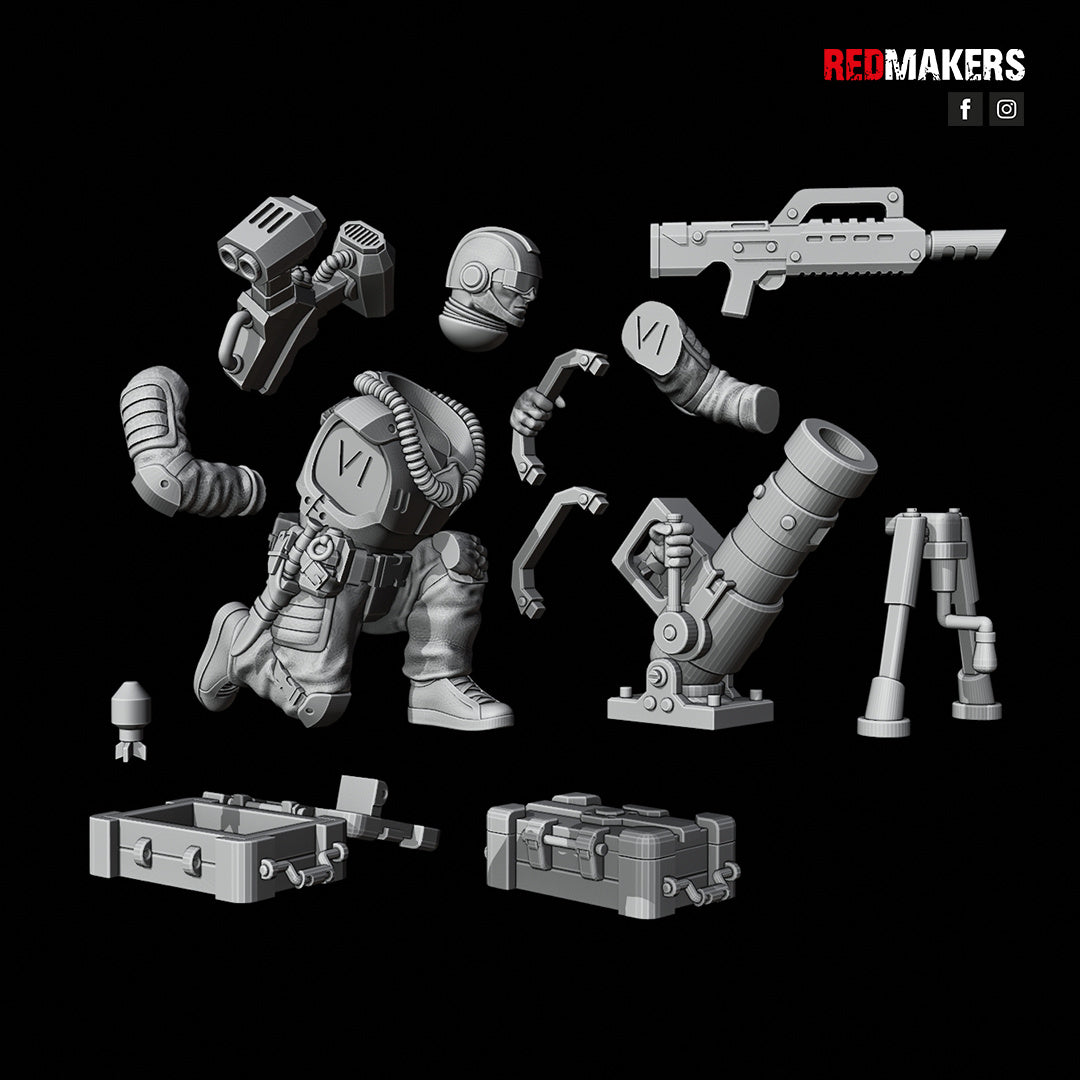 Airborne Drop Division - Heavy Weapons Gun Teams | Imperial Guard | Redmakers