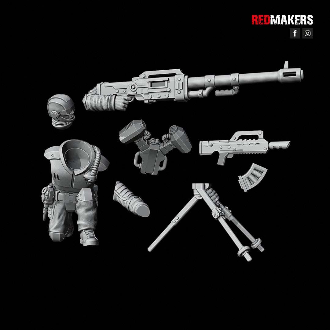 Airborne Drop Division - Heavy Weapons Gun Teams | Imperial Guard | Redmakers