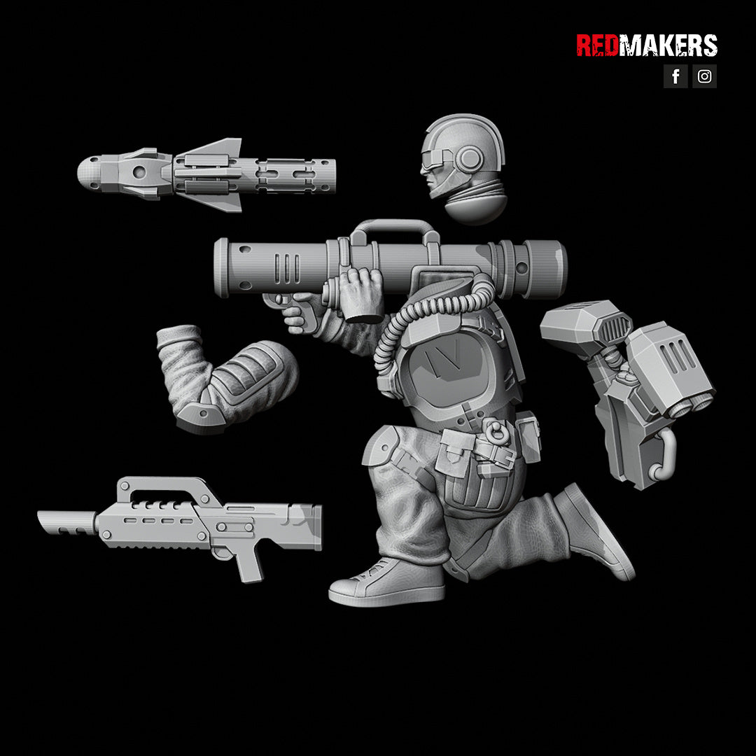 Airborne Drop Division - Heavy Weapons Gun Teams | Imperial Guard | Redmakers
