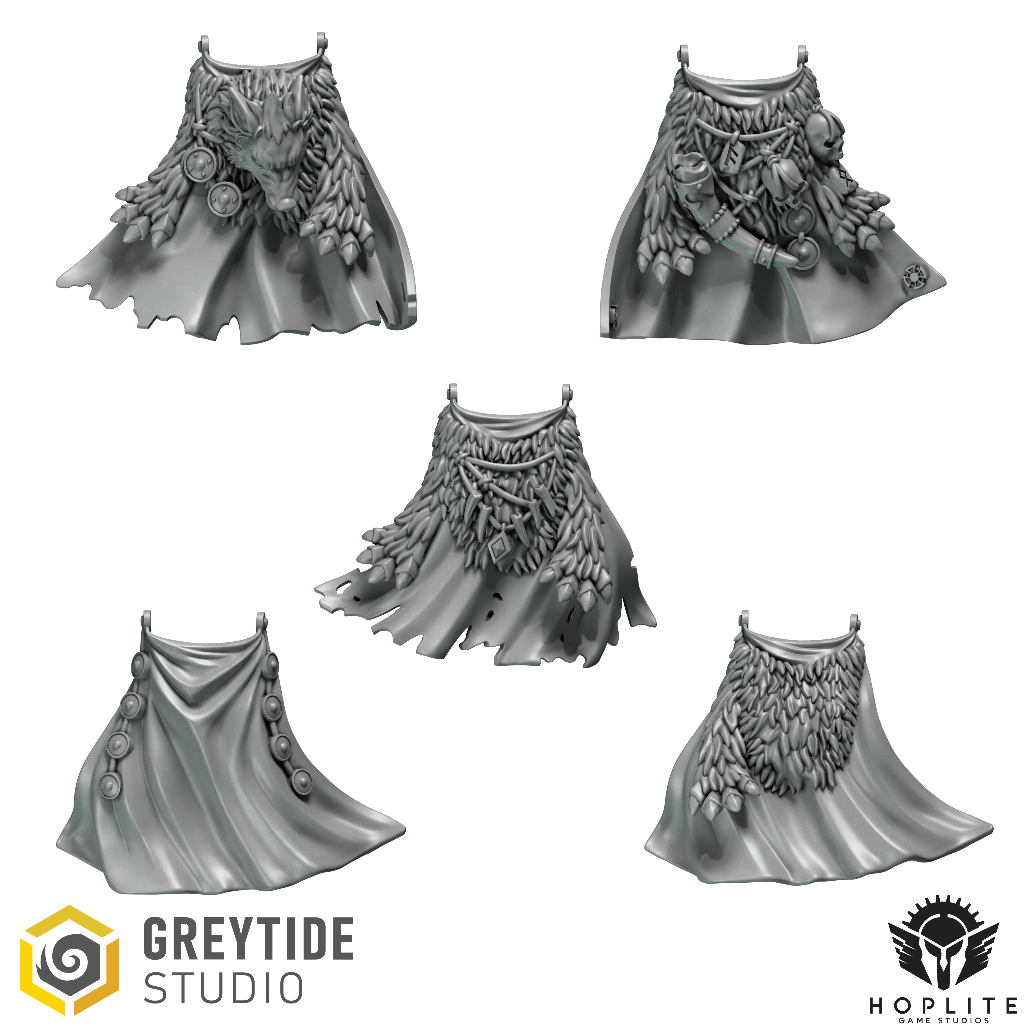 Primal Termi Cloaks (x5) | Grey Tide Studios | Primal Hounds | Conversion Parts & Bits