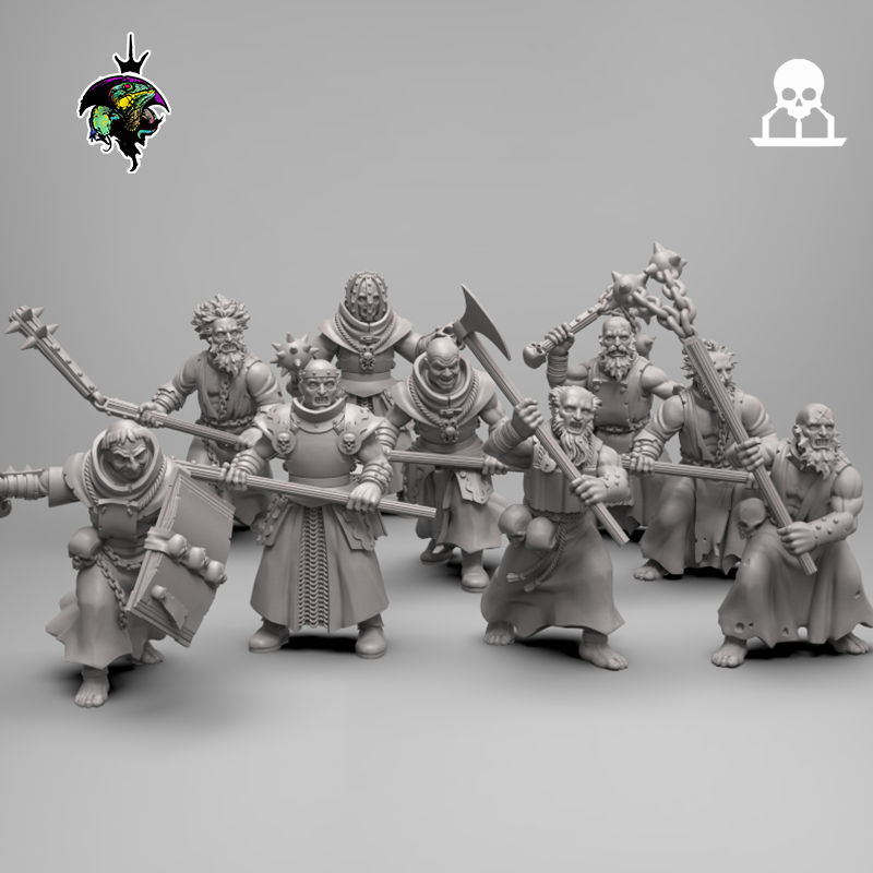 Human Priests & Penitents (x12) | Reptilian Overlords | 32mm