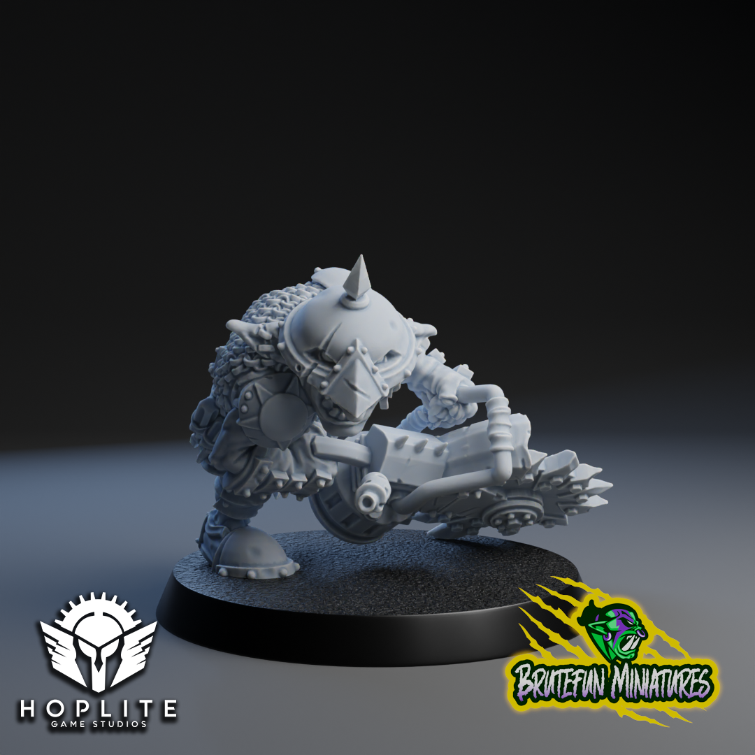 Goblin Chainsaw Loony - Goblin Star Player - Fantasy Football - Brutefun Miniaturas
