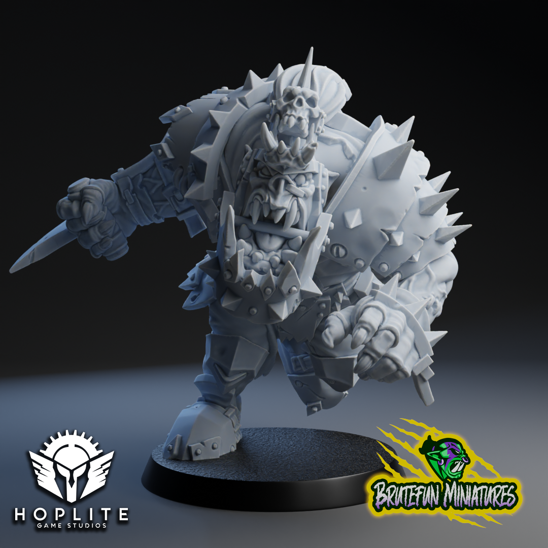 Orc Big Blitzer - Jugador estrella orco - Fútbol de fantasía - Miniaturas Brutefun